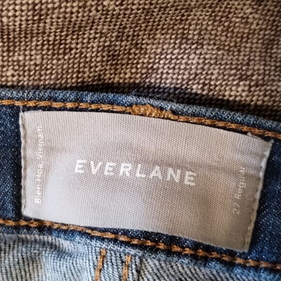 Everlane High Rise Dark-wash Straight Leg Ankle Organic Cotton Denim Jeans 27R - Picture 5 of 13